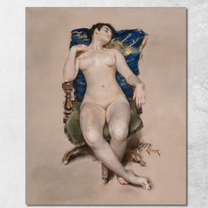 Senza Titolo Nudo Che Riposa Su Una Sedia William Merritt Chase wmc106 quadro stampato su tela