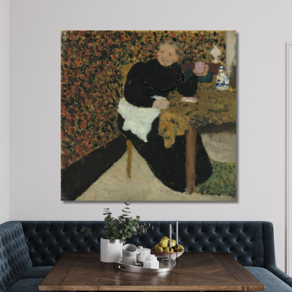 Madame Vuillard Con Una Tazza Rosa Édouard Vuillard evu114 quadro stampato su tela