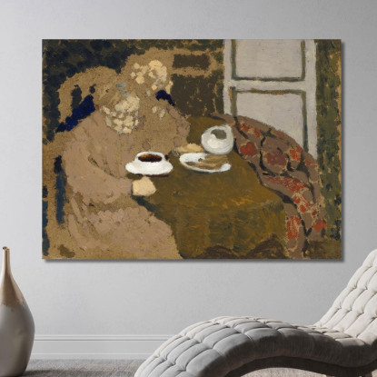 Due Donne Che Bevono Caffè Édouard Vuillard evu171 quadro stampato su tela