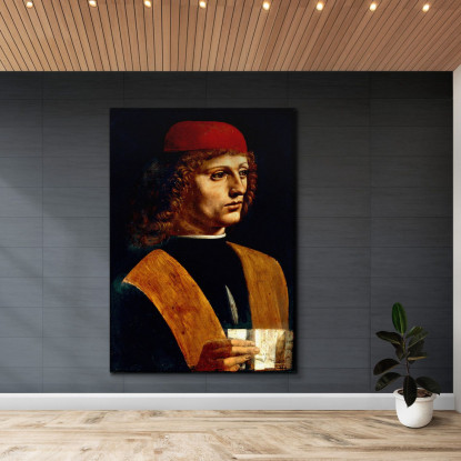 Ritratto Di Un Musicista Leonardo Da Vinci ldv4 quadro stampato su tela