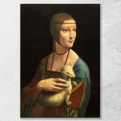 Dama Con L'Ermellino Leonardo Da Vinci ldv11 quadro stampato su tela