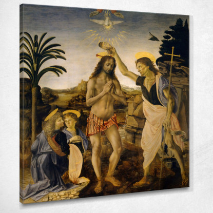 Il Battesimo Di Cristo Leonardo Da Vinci ldv14 quadro stampato su tela