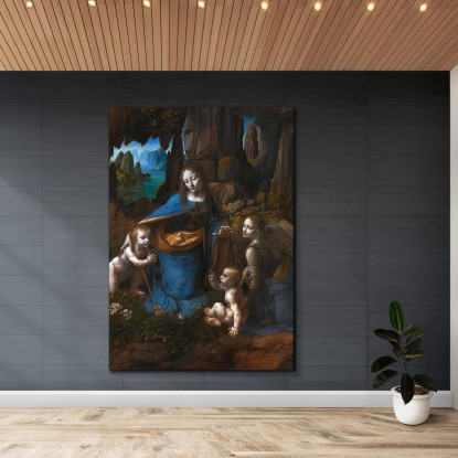 Vergine Delle Rocce Leonardo Da Vinci ldv18 quadro stampato su tela