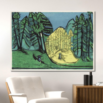 Cimitero Nella Foresta 1933 Ernst Ludwig Kirchner elk14 quadro stampato su tela