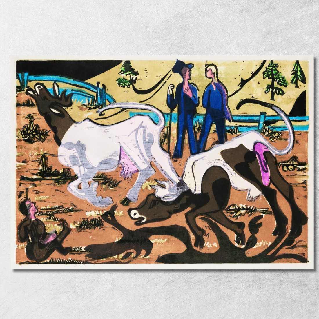 Mucche Nella Primavera Del 1933 Ernst Ludwig Kirchner elk18 quadro stampato su tela Mucche Nella Primavera Del 1933 Ernst Ludwig Kirchner elk18 quadro stampato su tela