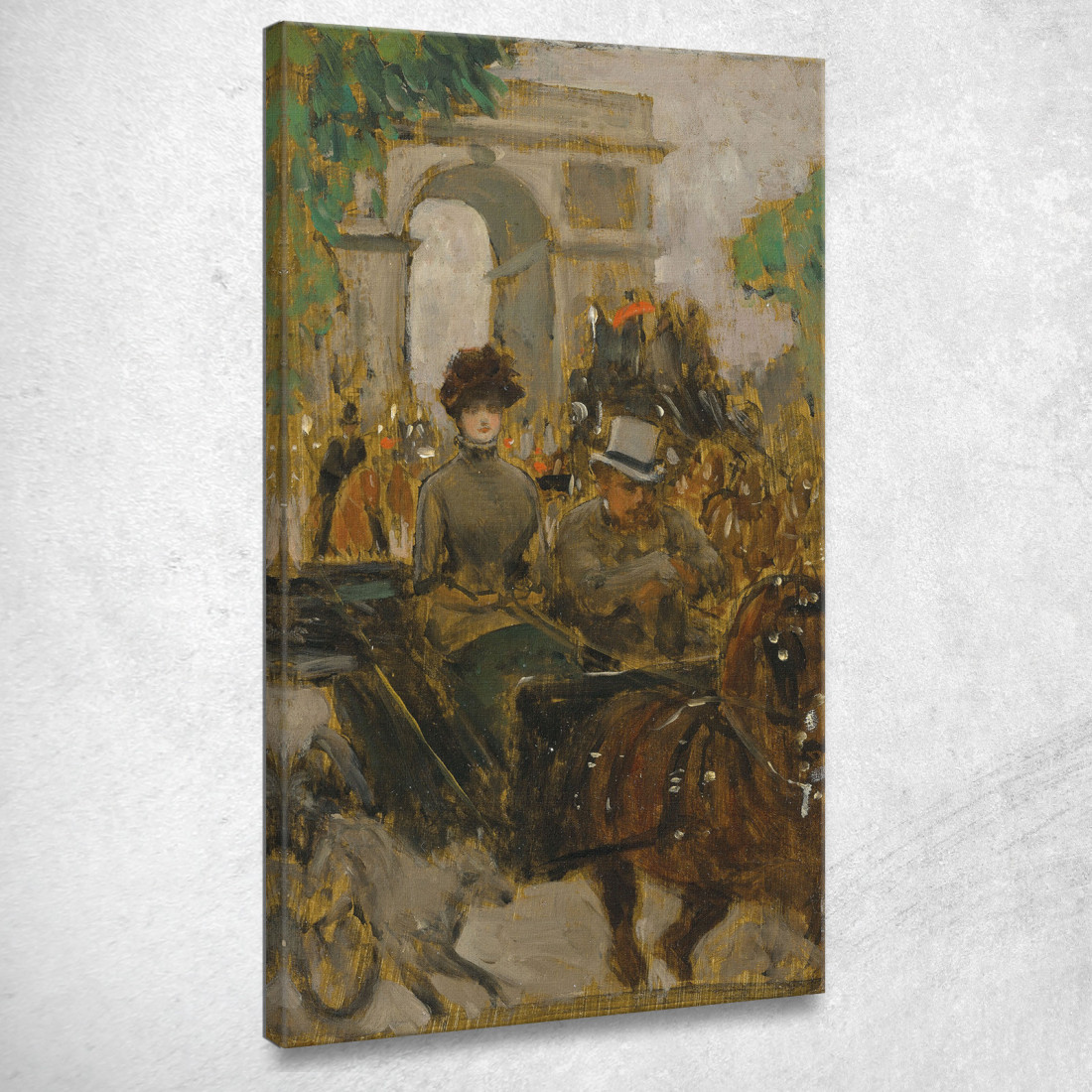 Carrozza Sull'Avenue Du Bois Parigi James Tissot jts11 quadro stampato su tela