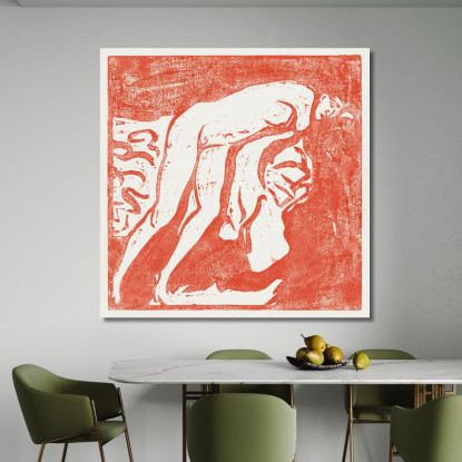 Ragazza Nuda Femminile Nuda 1906 Ernst Ludwig Kirchner elk55 quadro stampato su tela