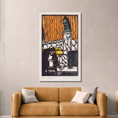 Capo Cameriere Al Café 1904 Ernst Ludwig Kirchner elk66 quadro stampato su tela