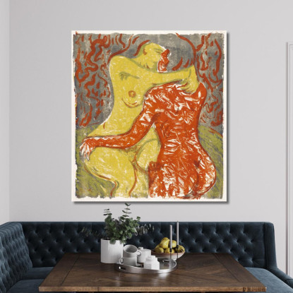Scena D'Amore Scena D'Amore 1908 Ernst Ludwig Kirchner elk74 quadro stampato su tela