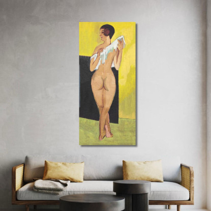 Donna Nuda In Posa Arte Erotica Sensualmente Vintage Ernst Ludwig Kirchner elk82 quadro stampato su tela