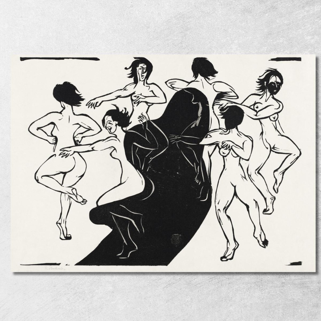 Nudi Che Danzano Intorno A Un'Ombra 1936 Ernst Ludwig Kirchner elk90 quadro stampato su tela Nudi Che Danzano Intorno A Un'Ombra 1936 Ernst Ludwig Kirchner elk90 quadro stampato su tela