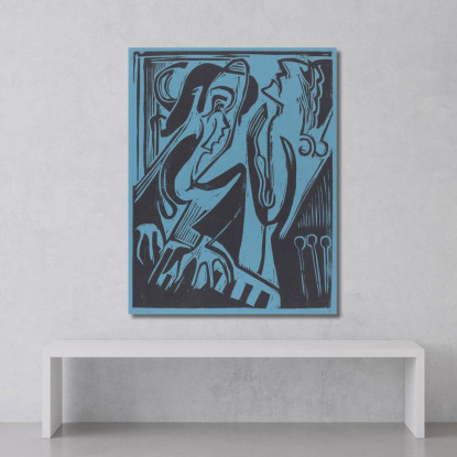 Pianista E Cantante 1928 Ernst Ludwig Kirchner elk100 quadro stampato su tela