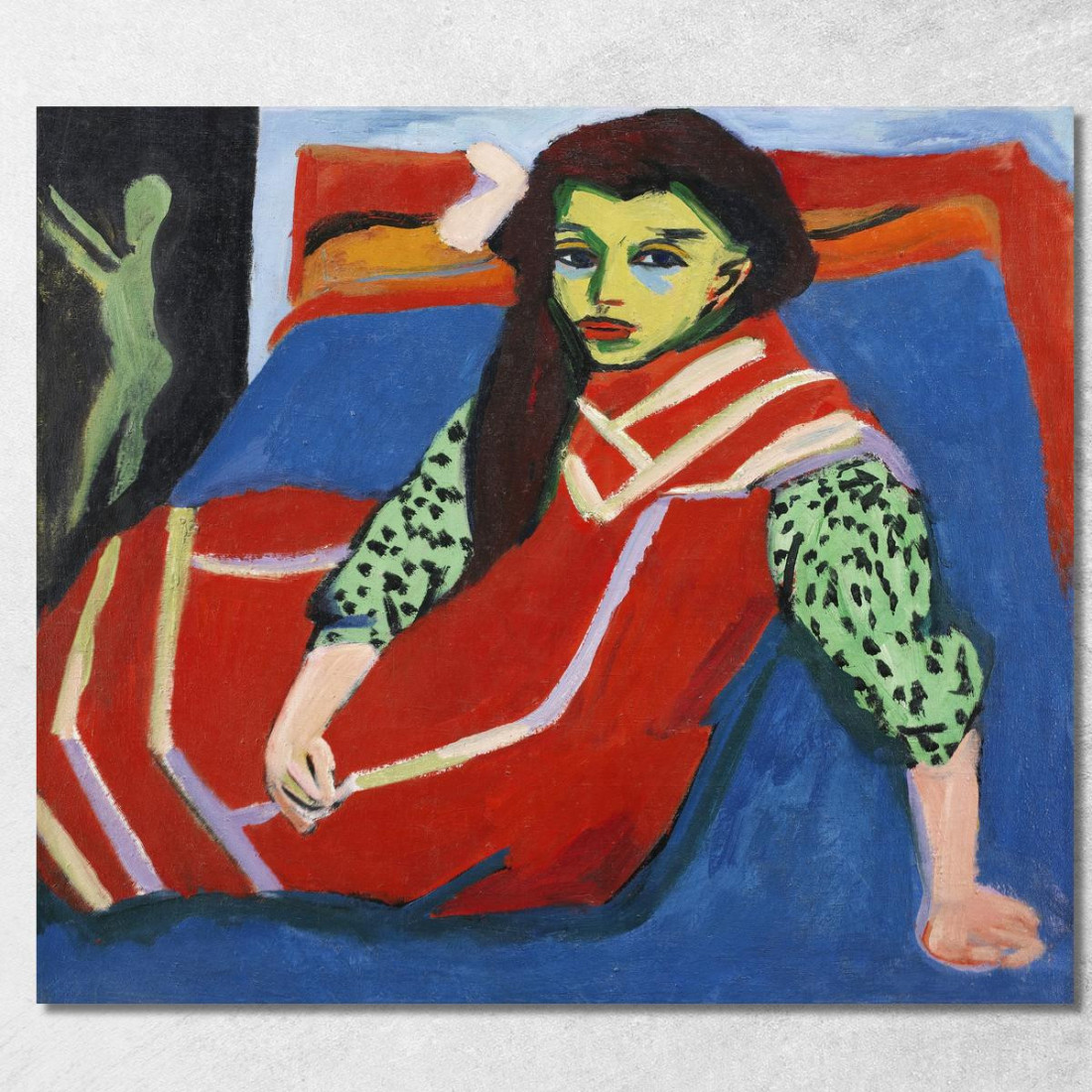 Ragazza Seduta 1910 Ernst Ludwig Kirchner elk115 quadro stampato su tela Ragazza Seduta 1910 Ernst Ludwig Kirchner elk115 quadro stampato su tela