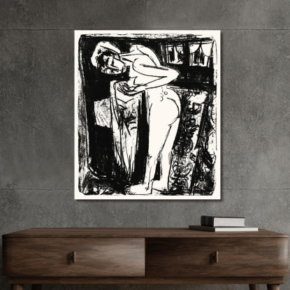 In Piedi Nudo In Una Stanza Ernst Ludwig Kirchner elk122 quadro stampato su tela