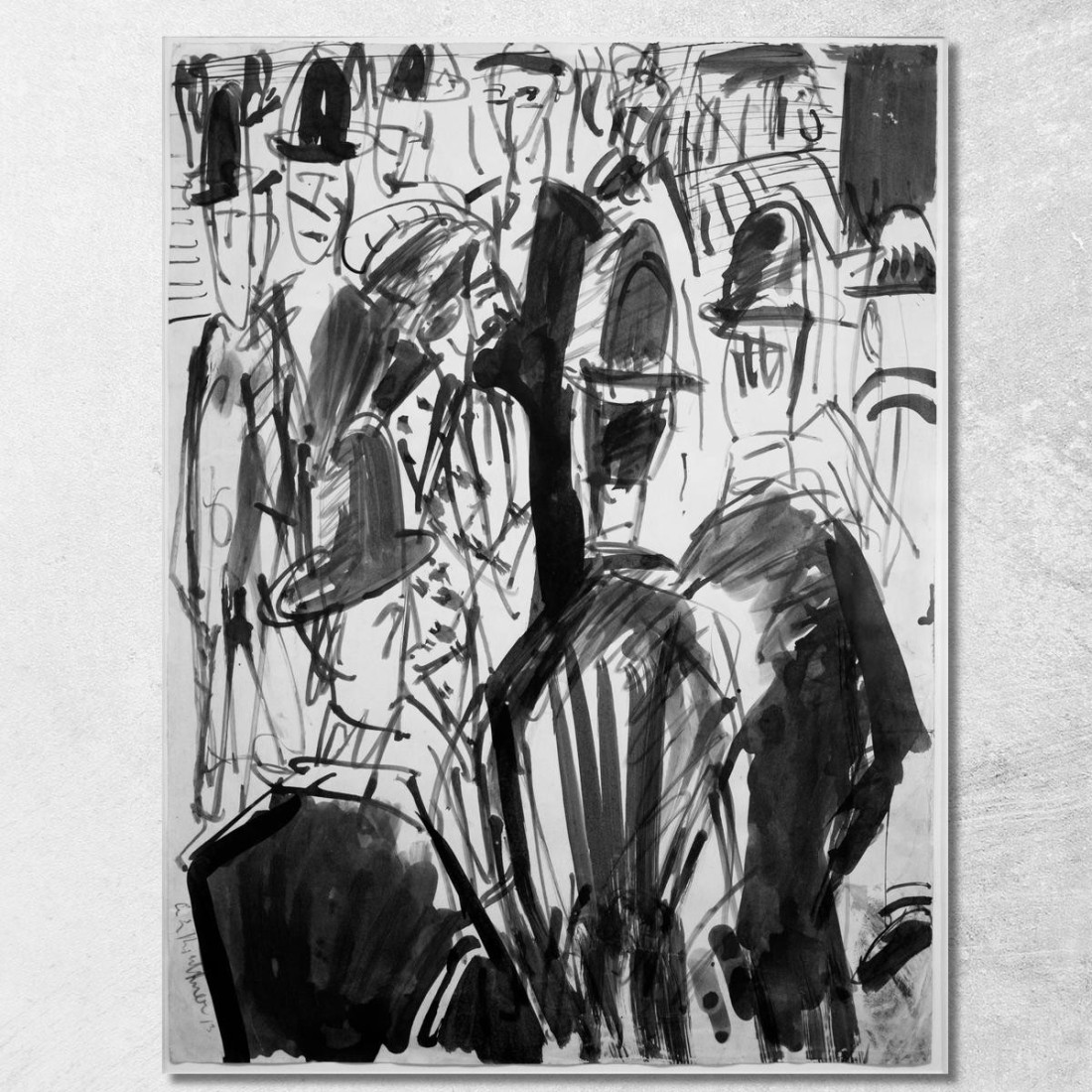 Scena Di Strada Ernst Ludwig Kirchner elk127 quadro stampato su tela Scena Di Strada Ernst Ludwig Kirchner elk127 quadro stampato su tela