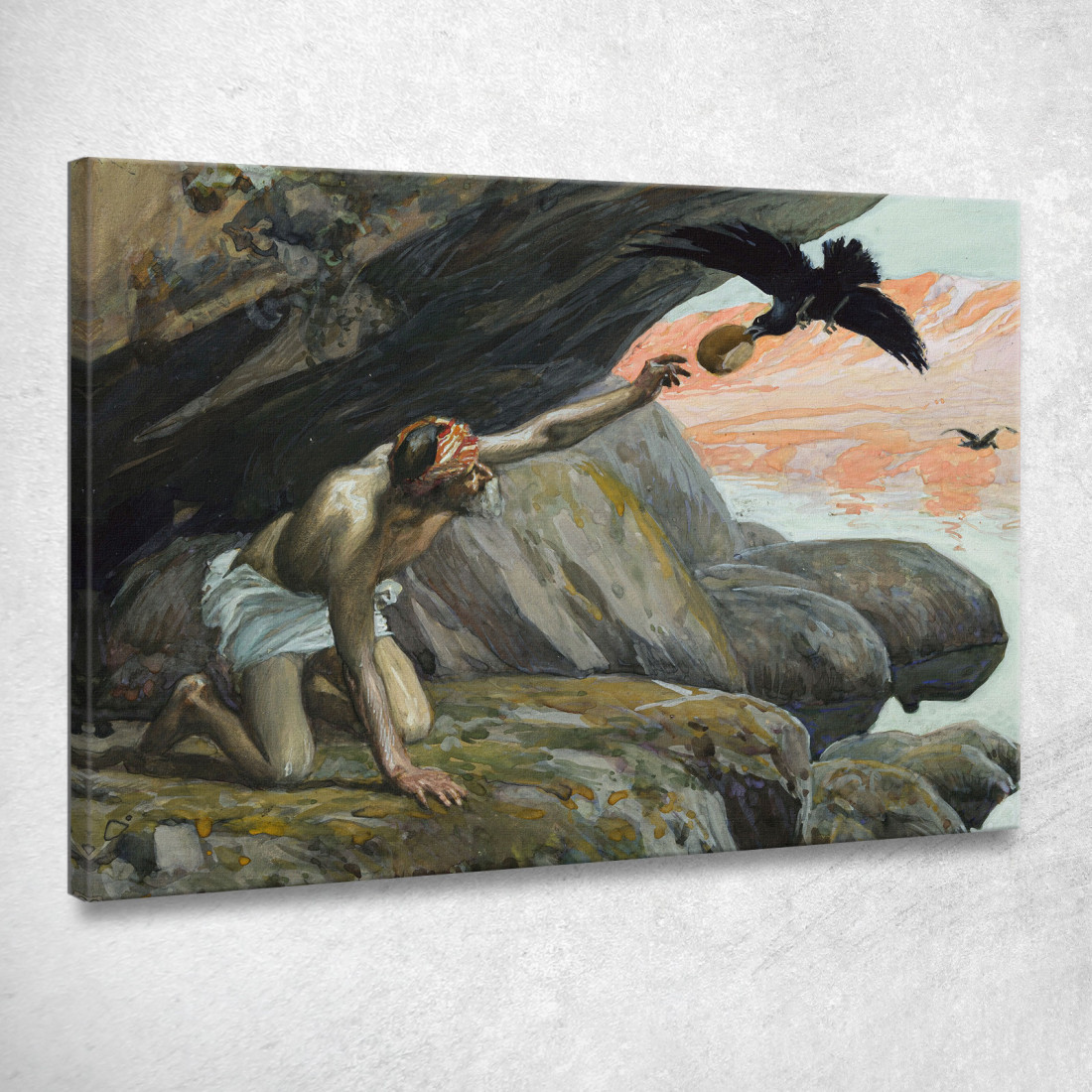 Elia Nutrito Dai Corvi James Tissot jts23 quadro stampato su tela Elia Nutrito Dai Corvi James Tissot jts23 quadro stampato su tela