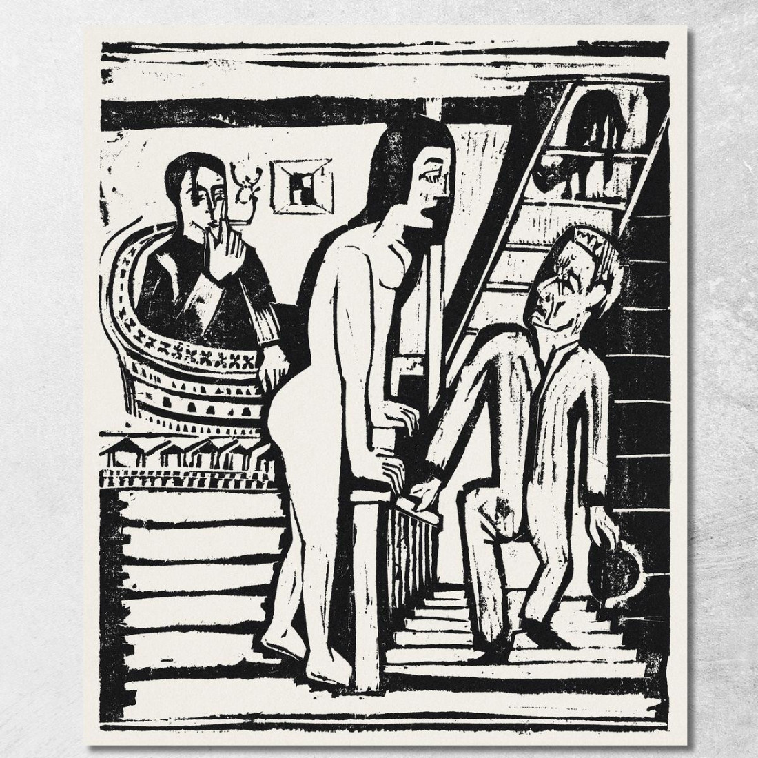 La Visita 1923 Ernst Ludwig Kirchner elk139 quadro stampato su tela La Visita 1923 Ernst Ludwig Kirchner elk139 quadro stampato su tela