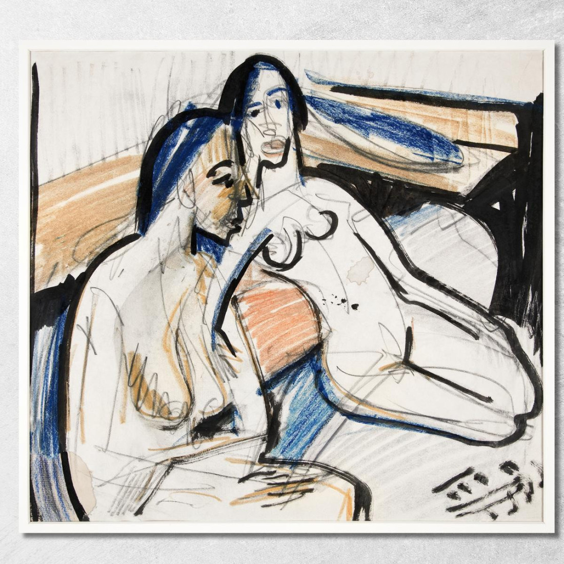 Due Donne Sedute Nello Studio 1912 Ernst Ludwig Kirchner elk151 quadro stampato su tela