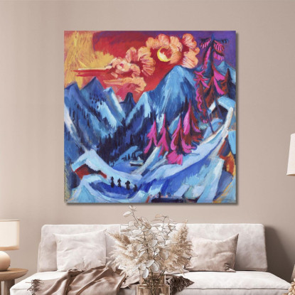 Paesaggio Invernale Al Chiaro Di Luna 1919 Ernst Ludwig Kirchner elk158 quadro stampato su tela