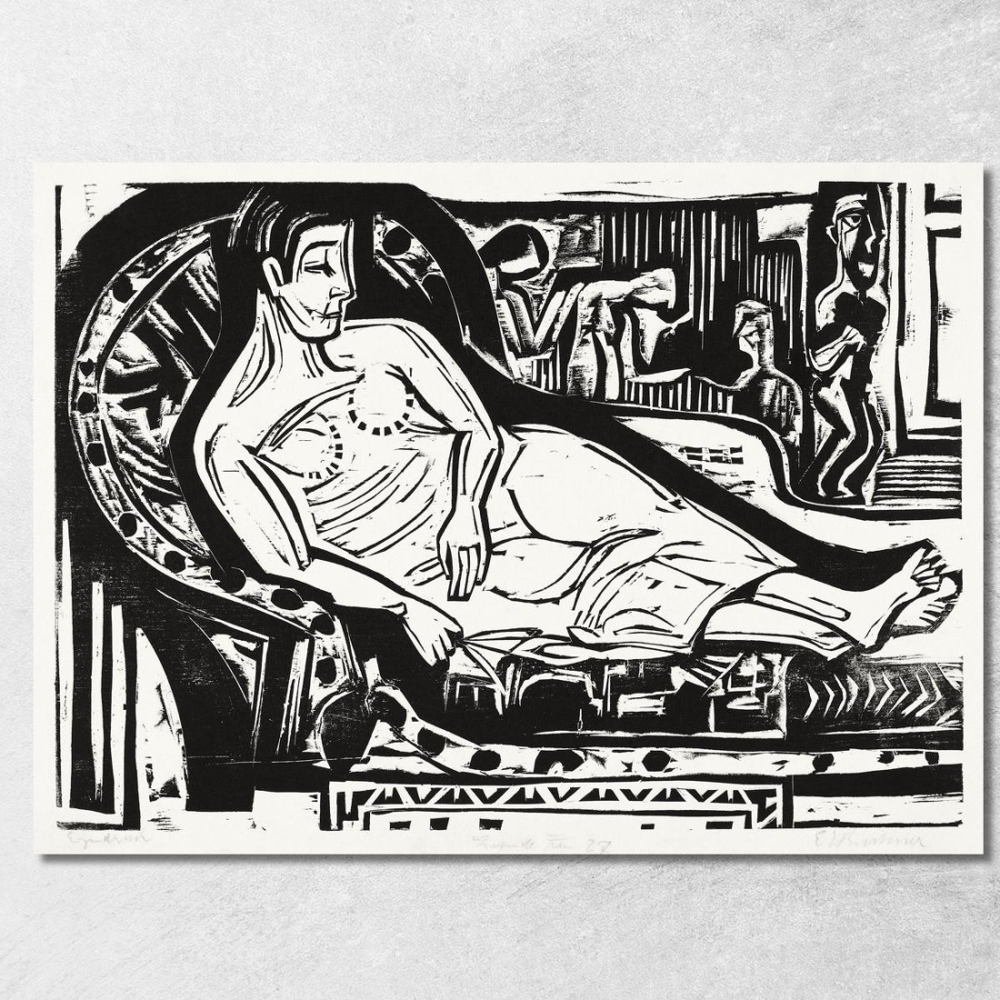 Donna Sdraiata Su Un Divano 1926 Ernst Ludwig Kirchner elk160 quadro stampato su tela Donna Sdraiata Su Un Divano 1926 Ernst Ludwig Kirchner elk160 quadro stampato su tela