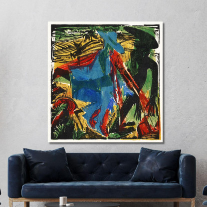 La Meravigliosa Storia Di Peter Schlemihl L'Incontro Di Schlemihl Con La Sua Ombra 1915 Ernst Ludwig Kirchner quadro stampato su