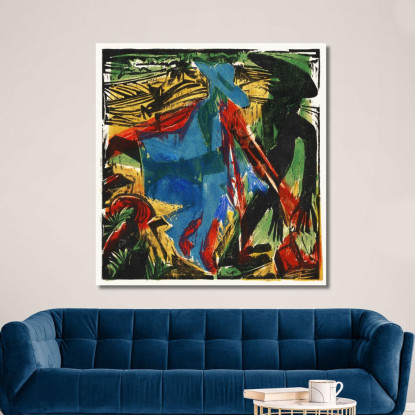 La Meravigliosa Storia Di Peter Schlemihl L'Incontro Di Schlemihl Con La Sua Ombra 1915 Ernst Ludwig Kirchner quadro stampato su