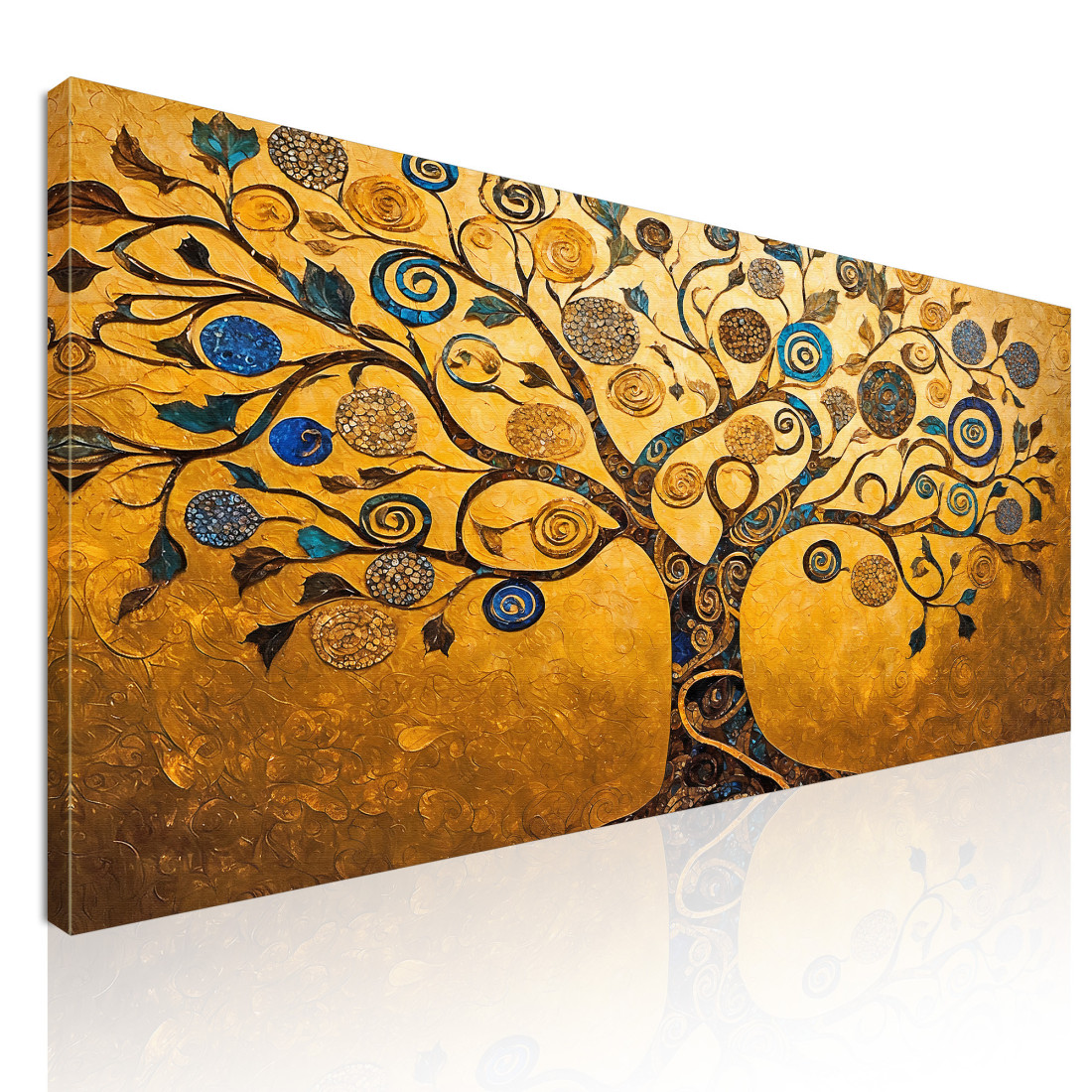 Quadro Albero Della Vita Oro E Spirali Blu avt4 quadro stampato su tela Quadro Albero Della Vita Oro E Spirali Blu avt4 quadro stampato su tela