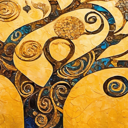 Quadro Albero Della Vita Oro E Spirali Blu avt4 quadro stampato su tela