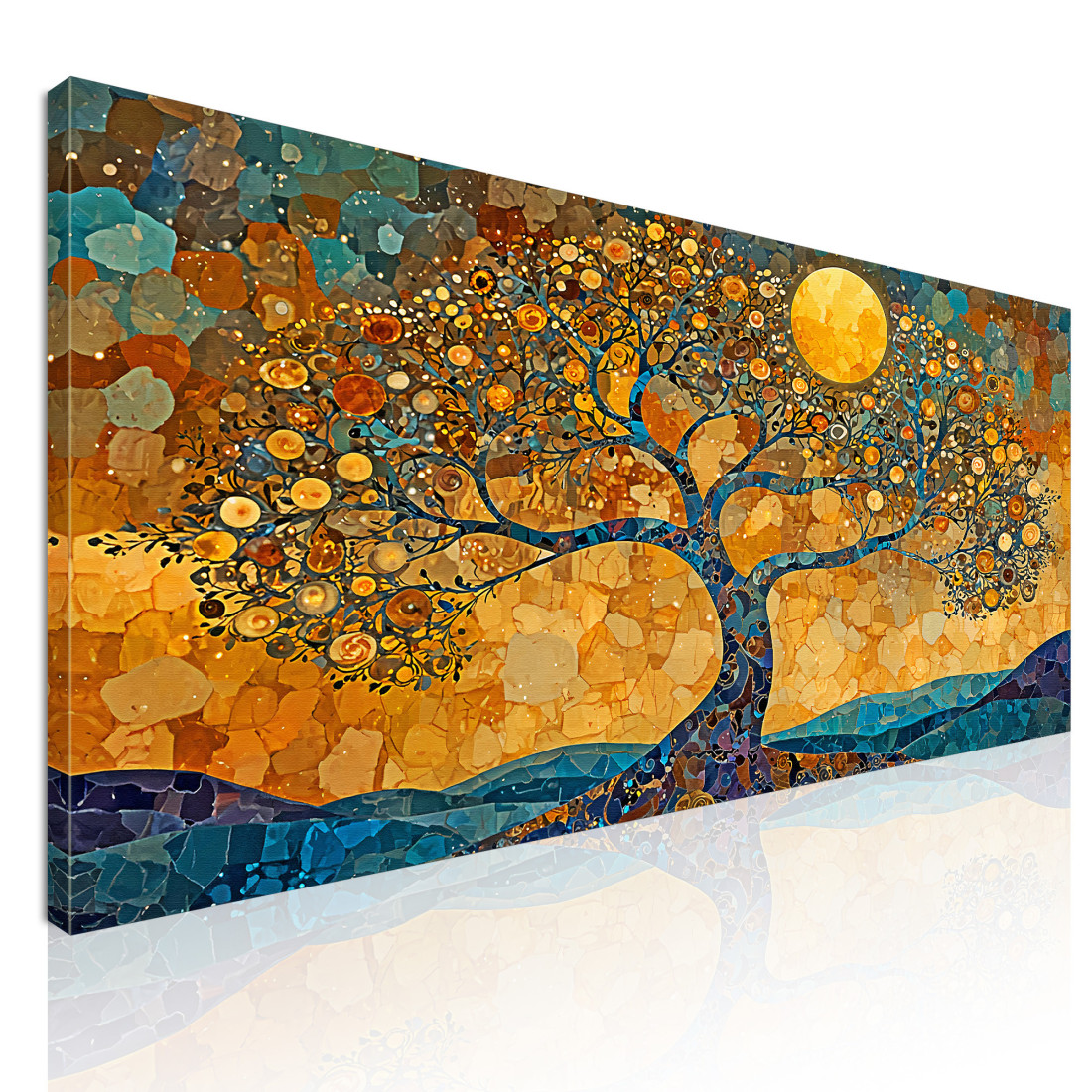 Quadro Albero Della Vita Luna Piena E Mosaico avt16 quadro stampato su tela