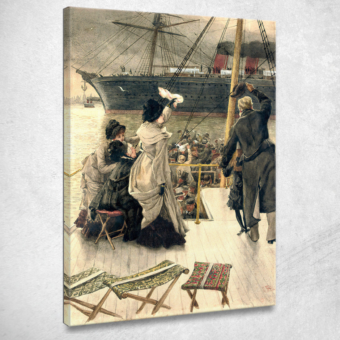 Arrivederci Sul Mersey James Tissot jts31 quadro stampato su tela Arrivederci Sul Mersey James Tissot jts31 quadro stampato su tela