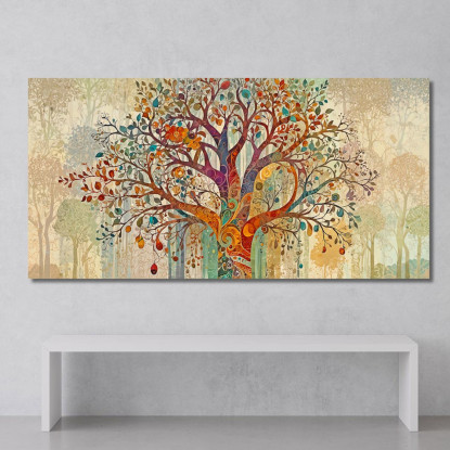 Quadro Albero Della Vita Intreccio Di Rami Autunnali avt22 quadro stampato su tela