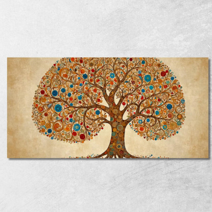 Quadro Albero Della Vita Cerchi E Colori Caldi avt23 quadro stampato su tela