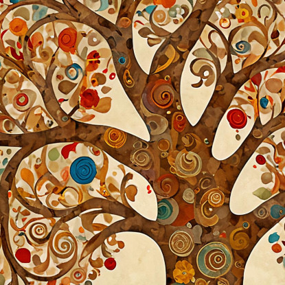 Quadro Albero Della Vita Cerchi E Colori Caldi avt23 quadro stampato su tela