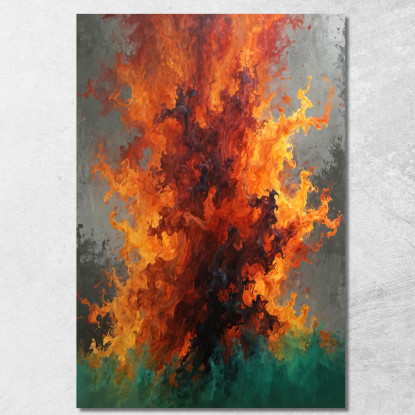 Quadro Astratto Con Fiamme Rosse E Arancioni abs15 quadro stampato su tela