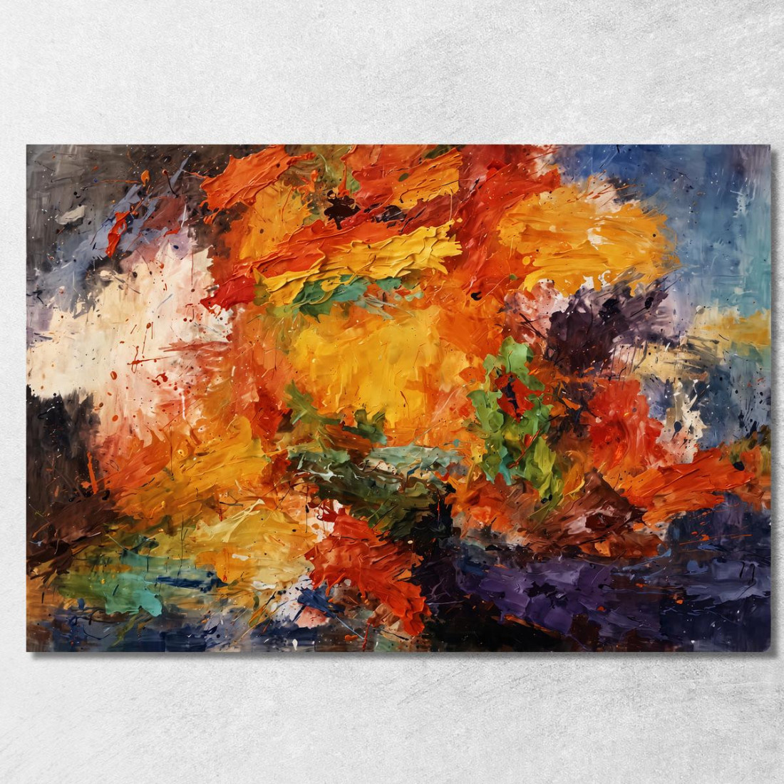 Quadro Astratto Con Pennellate Di Colori Intensi abs18 quadro stampato su tela Quadro Astratto Con Pennellate Di Colori Intensi abs18 quadro stampato su tela