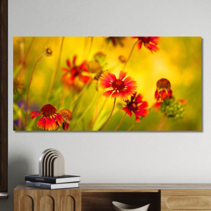 Quadro Astratto Fiori Di Campo abs34 quadro stampato su tela