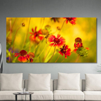 Quadro Astratto Fiori Di Campo abs34 quadro stampato su tela