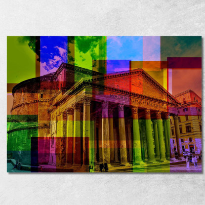 Quadro Astratto Roma Colori Sul Pantheon abs67 quadro stampato su tela