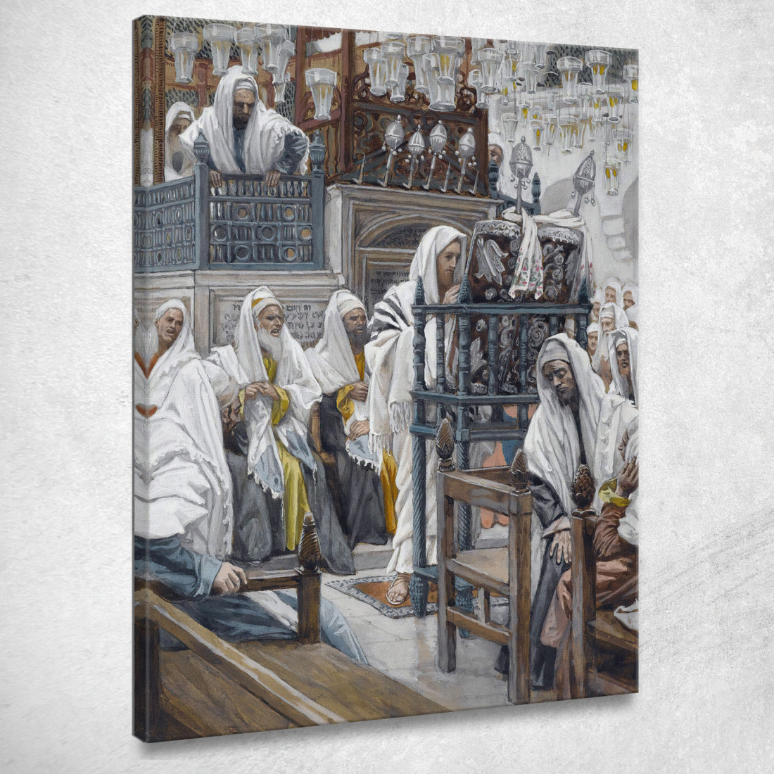 Gesù Srotola Il Libro Nella Sinagoga James Tissot jts41 quadro stampato su tela Gesù Srotola Il Libro Nella Sinagoga James Tissot jts41 quadro stampato su tela