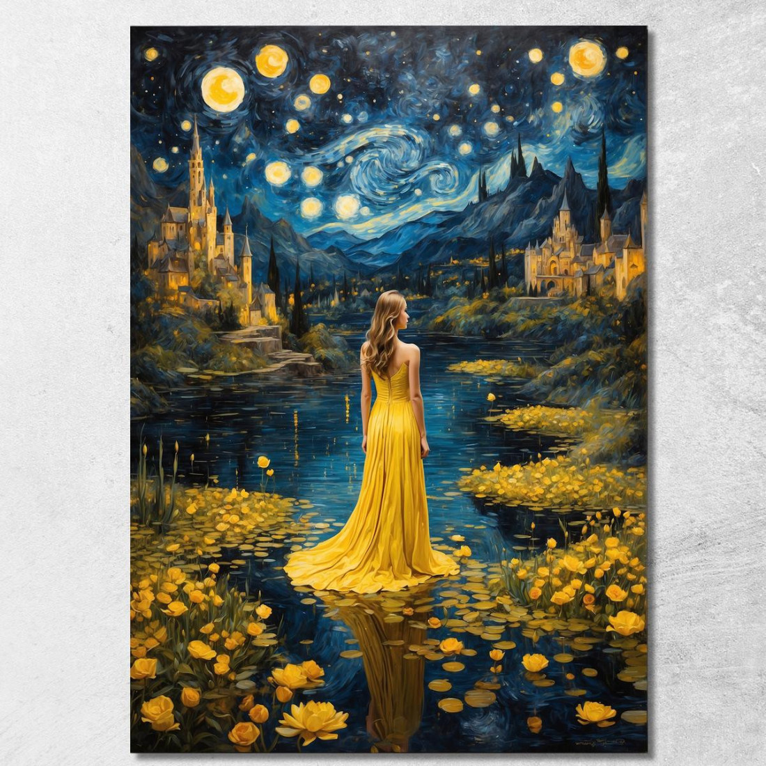 Quadro Ragazza Fantastica Fantastica Con Vestito Giallo abs89 quadro stampato su tela Quadro Ragazza Fantastica Fantastica Con Vestito Giallo abs89 quadro stampato su tela