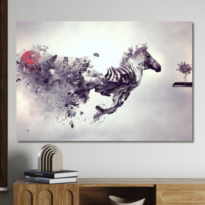 Quadro Zebra Astratto Effetto Dinamico Originale abs91 quadro stampato su tela