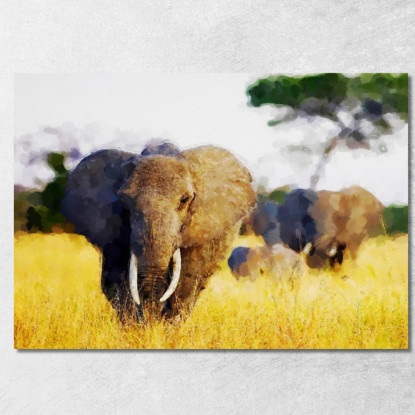 Quadro Elefante Africano Su Tela - Natura Selvaggia E Maestosità afr15 quadro stampato su tela