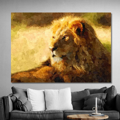 Quadro Leone Africano Su Tela Potenza E Regalità Nella Savana afr22 quadro stampato su tela