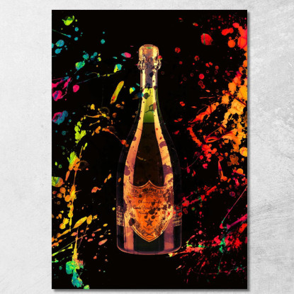 Quadro Moderno Champagne Astratto Moet Et Chandon Sfumature Arancioni Verdi chm2 quadro stampato su tela