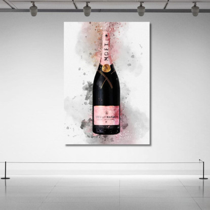 Quadro Moderno Champagne Astratto Moet Et Chandon Sfumature Rosa chm4 quadro stampato su tela