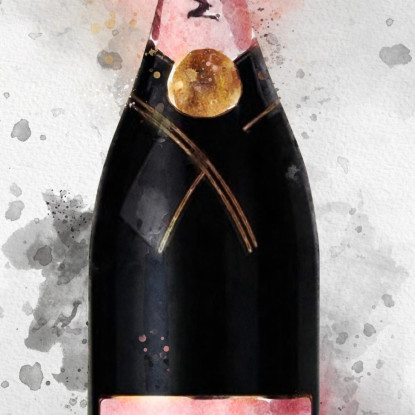 Quadro Moderno Champagne Astratto Moet Et Chandon Sfumature Rosa chm4 quadro stampato su tela