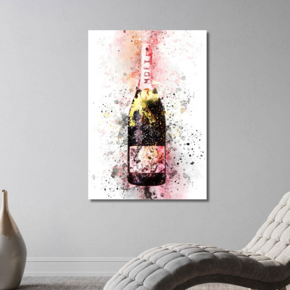 Quadro Moderno Champagne Astratto Moet Et Chandon Schizzi Viola Trasparente chm8 quadro stampato su tela