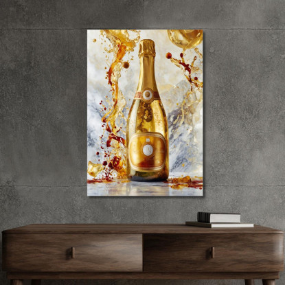 Quadro Moderno Champagne Dorata Lussuosa Vitalità chm14 quadro stampato su tela