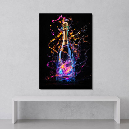 Quadro Moderno Champagne Luminoso Multicolore Energia Vivace chm15 quadro stampato su tela