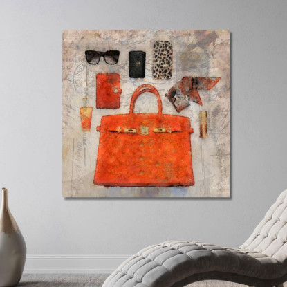 Quadro Accessori Femminili Con Borsa Hermès Fashion fsn2 quadro stampato su tela